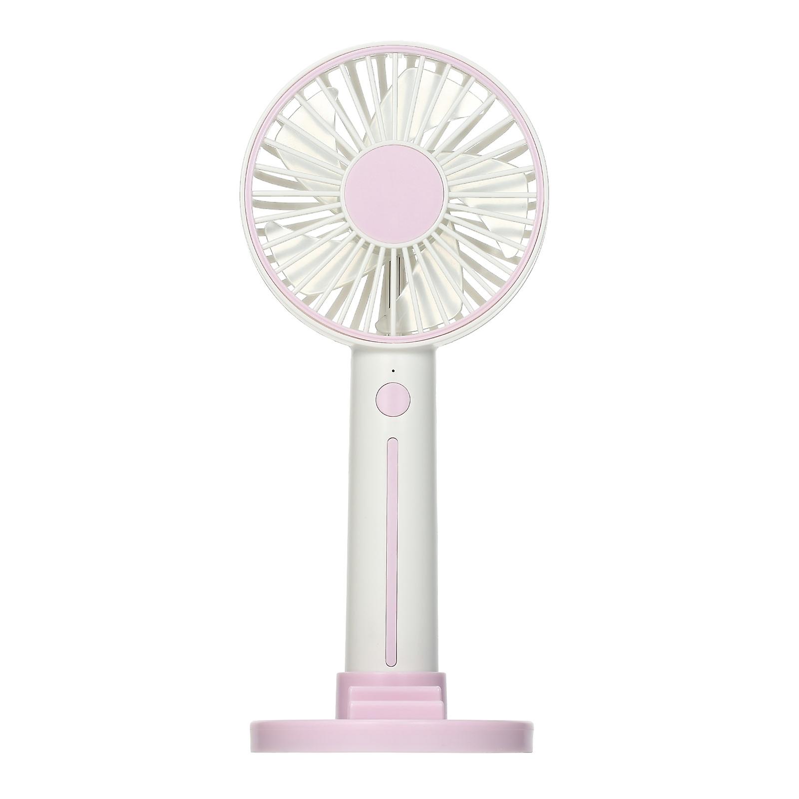 Purple Portable Fans With Base 3 Speeds Adjustable Desktop Fan Mini Usb Fan Phone Stand Pen Holder Mirror Function For Office Home Travel Kitchen Desk