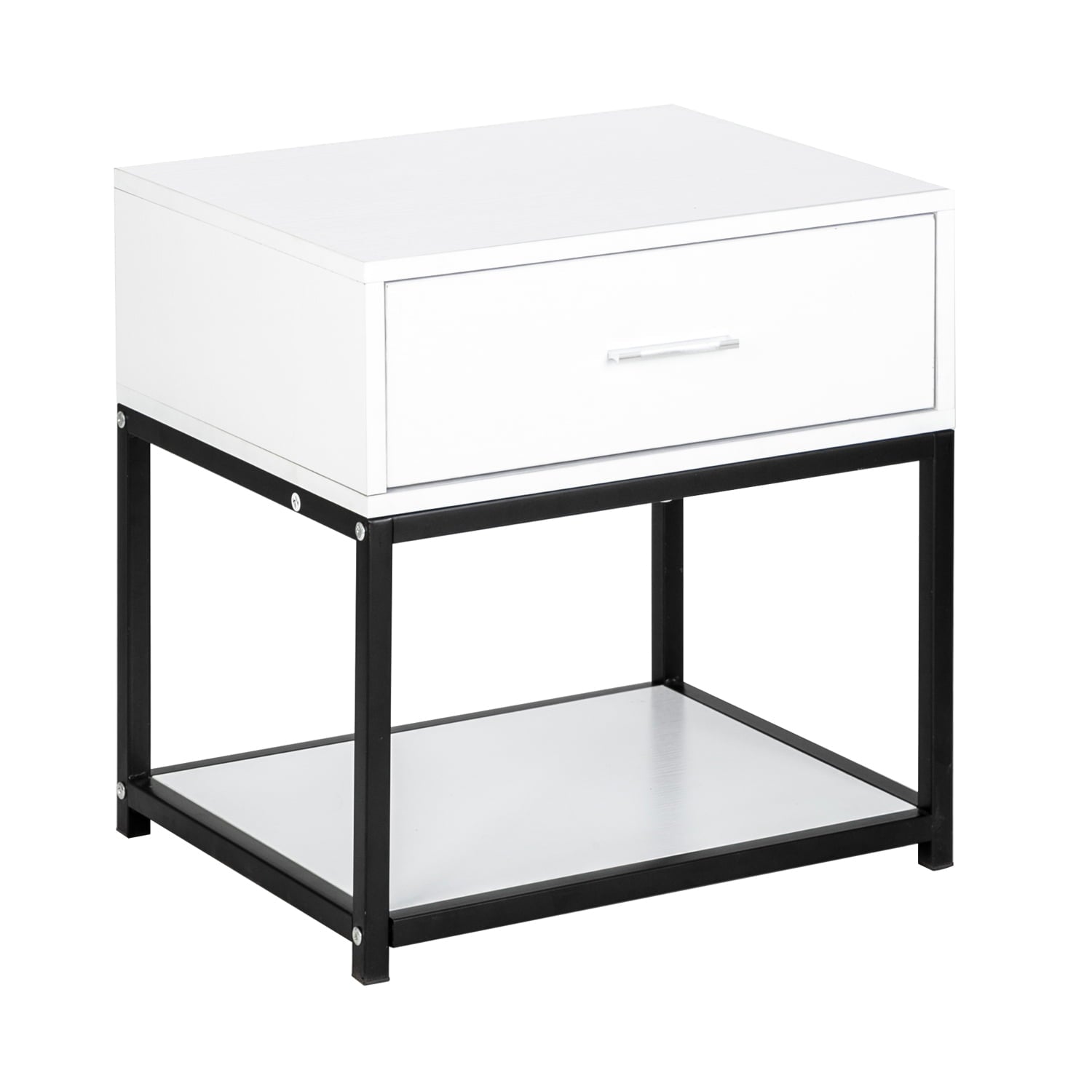 UBesGoo Modern And Simple Style Nightstand End Table With Drawer White