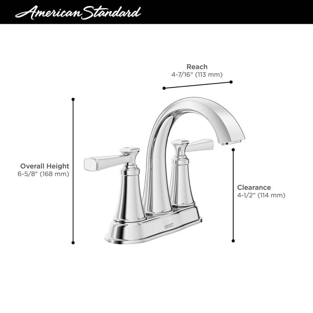 American Standard Rumson 4 in Centerset Double Handle Bathroom Faucet in Brushed Nickel