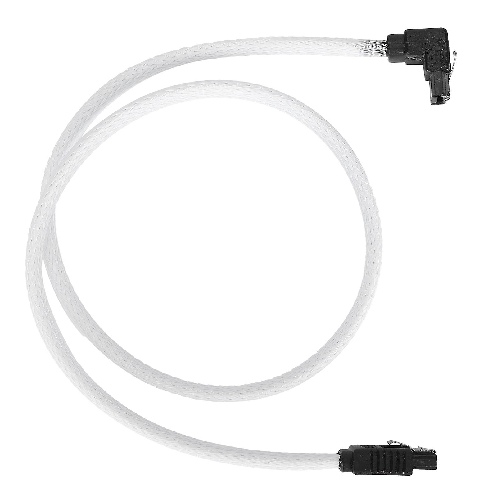 Sata Cable 3.0 Solidstate Disk 8core 7p Elbow White Data Extension Cord With Shrapnel For Speed Improving(white (elbow) )