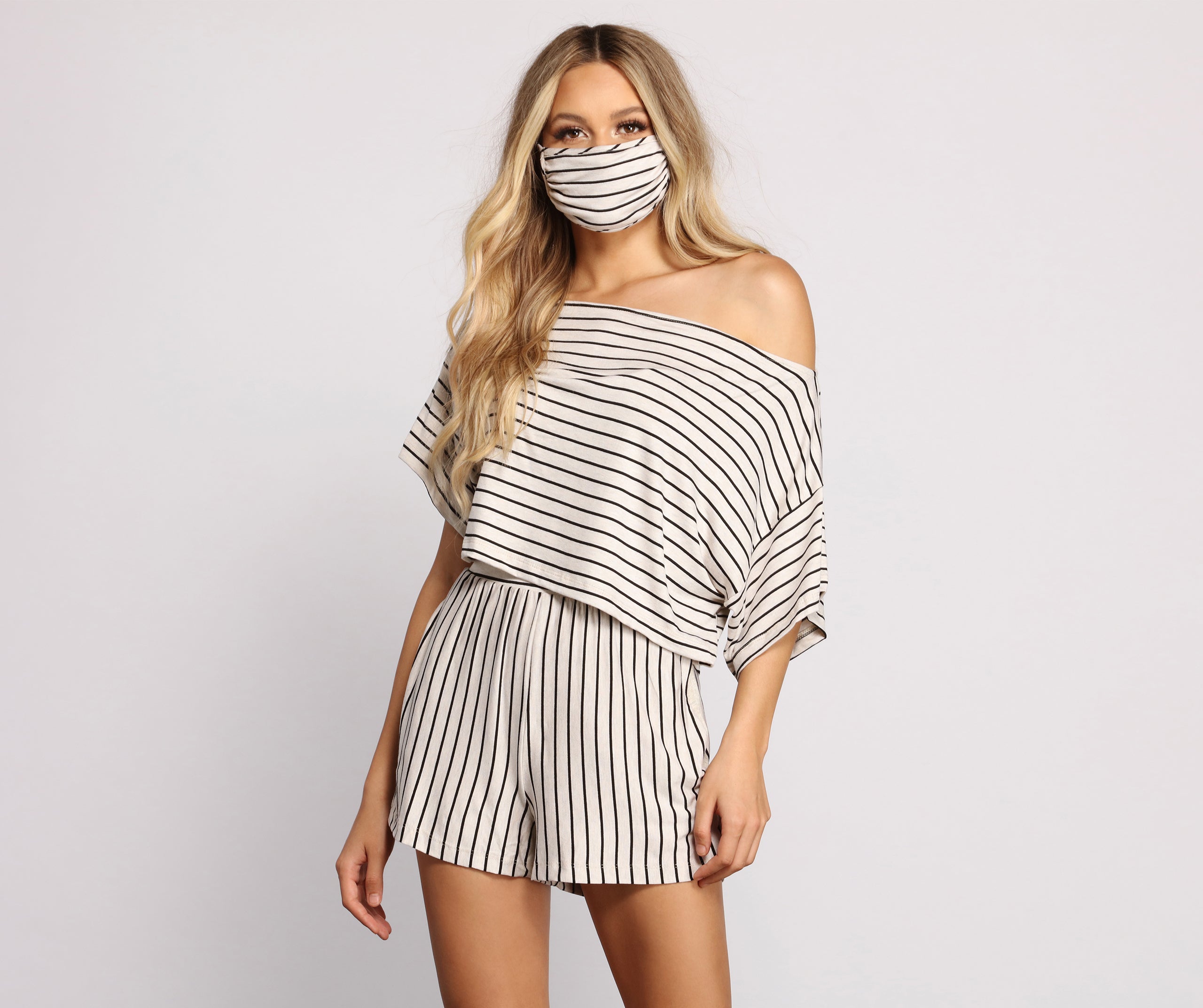 Sweet Stripes Dolman Sleeve Crop Top