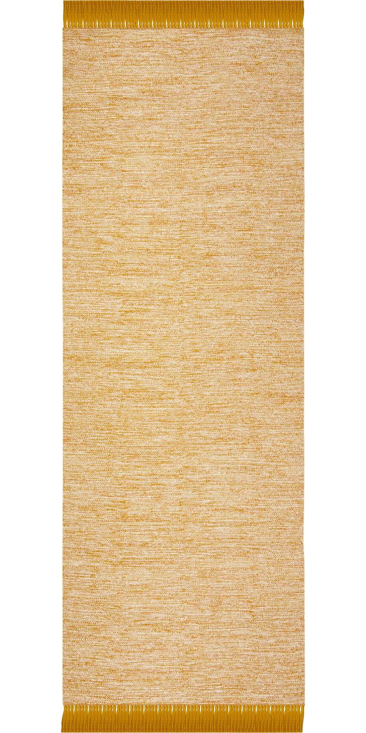 SAFAVIEH Montauk Justin Solid Braided Cotton Runner Rug， Gold， 23 x 7and#8242;