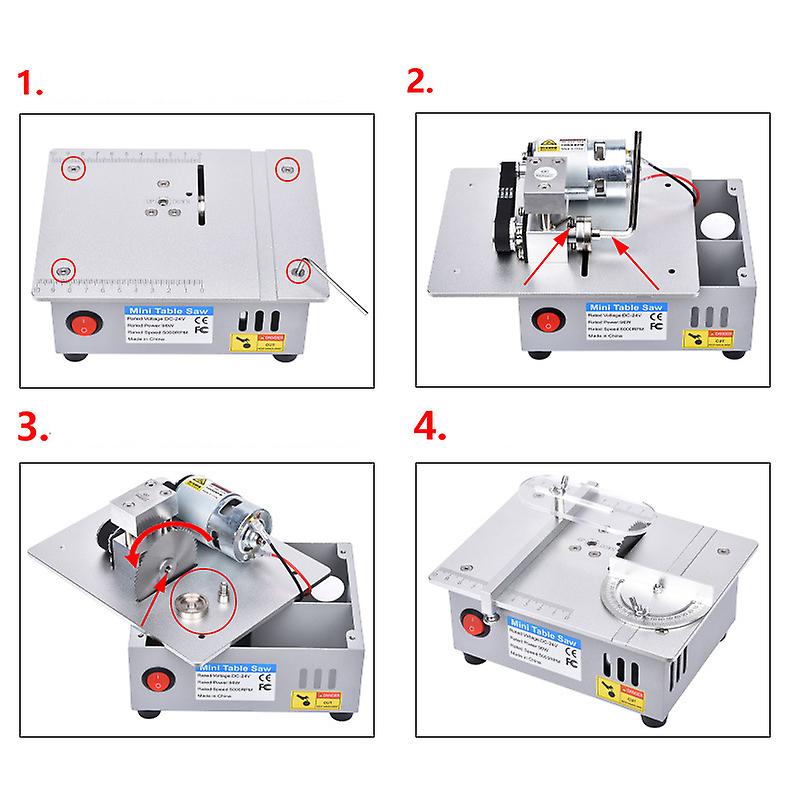 Mini Table Saw With Miter Gauge Circular Saw Blade Height Adjustable 96w Power Supply For Crafts Handmade Wood/metal/plastic Cutting