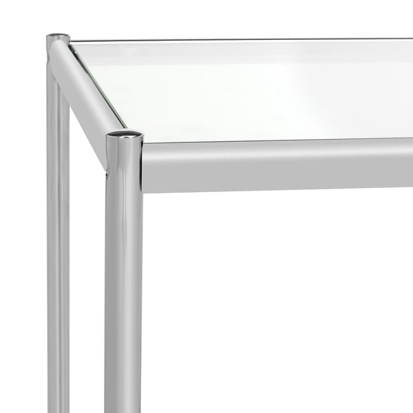 SAFAVIEH Lilias Glass Chrome End Table - 19.7