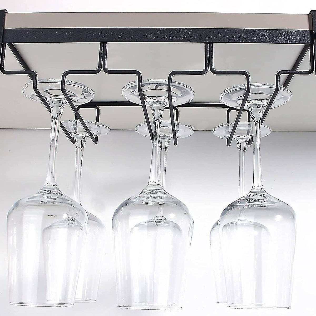 Wine Glass Rack，3 Rows Stemware Rack Metal Glasses Holder For Bar，etc