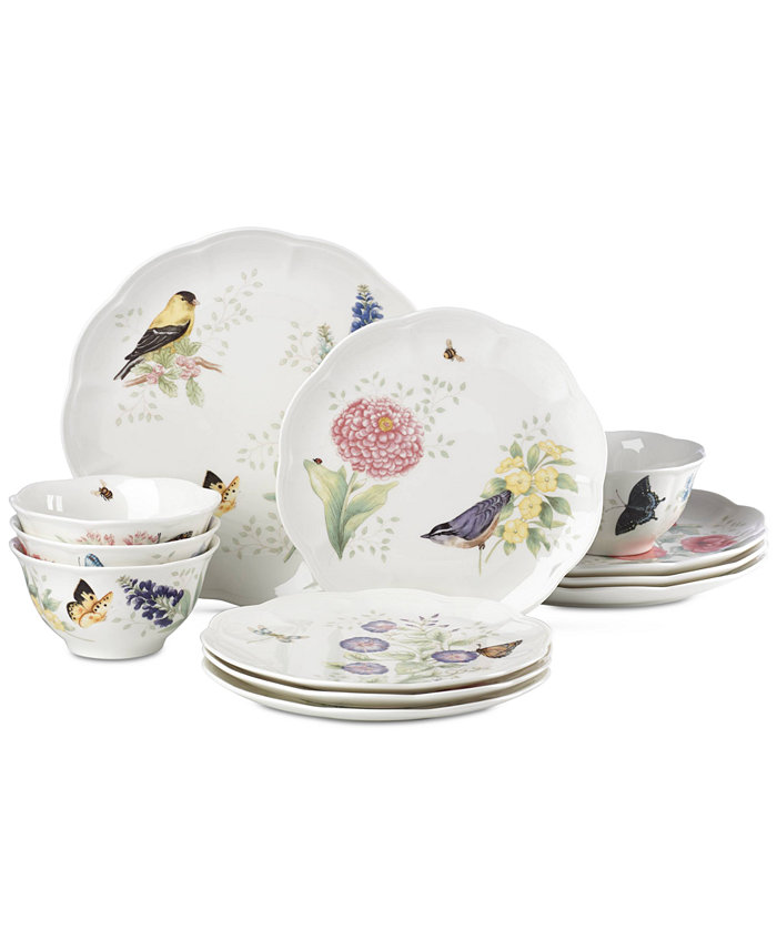 Lenox Butterfly Meadow Flutter 12-Pc. Dinnerware Set Service for 4