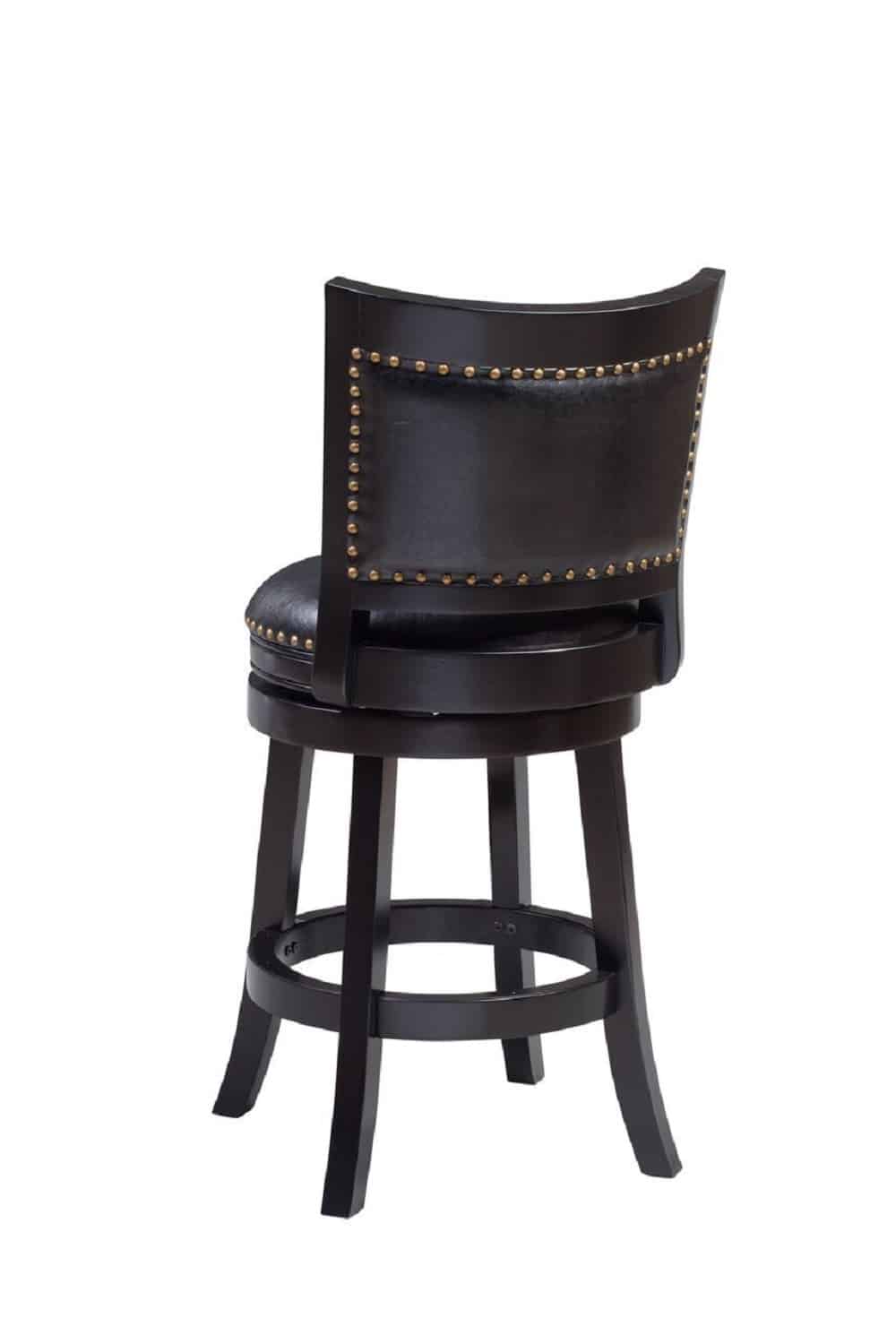 Boraam Bristol 24in. High Back Swivel Wood Counter Stool, Black