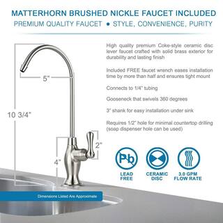 Matterhorn Superior Reverse Osmosis Under the Sink Water Filter System with Pump - 5 Stage 50 GPD MRO-5050P