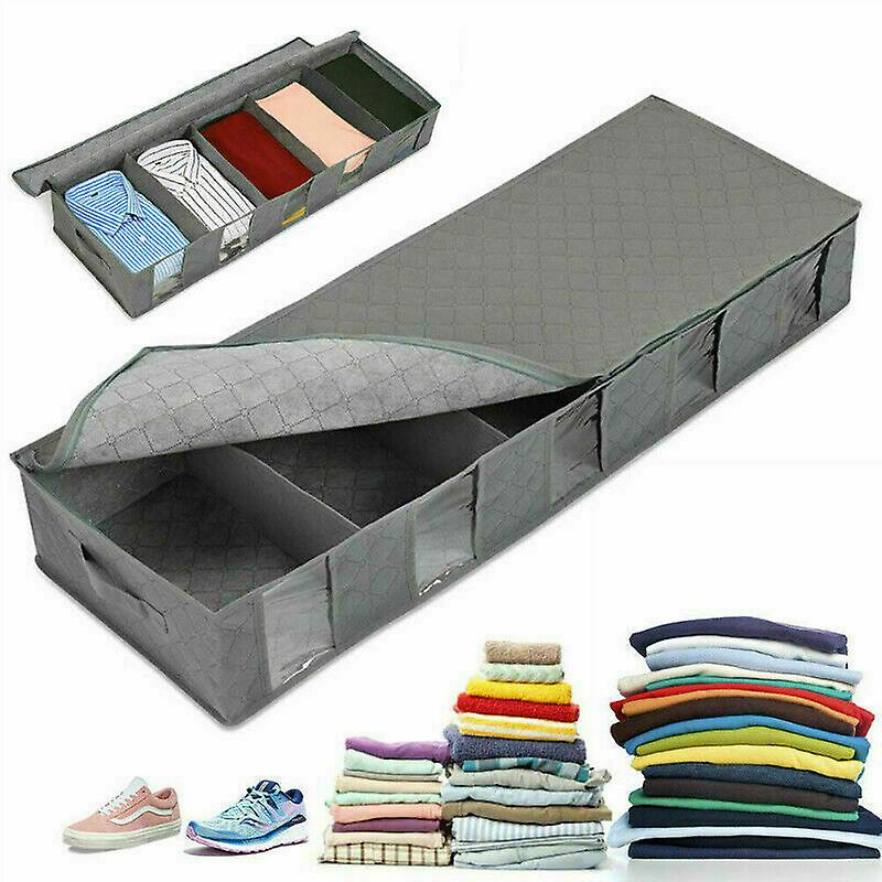 Large Underbed Storage Bag Shoes Clothes Zipped Organizer Fabric Storage Bags