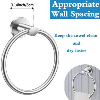 Cubilan Wall Mounted Round Shaped Stainless Steel Towel Ring Towel Storage Hanger in Brushed Nickel (2-Pack) HD-JLZ