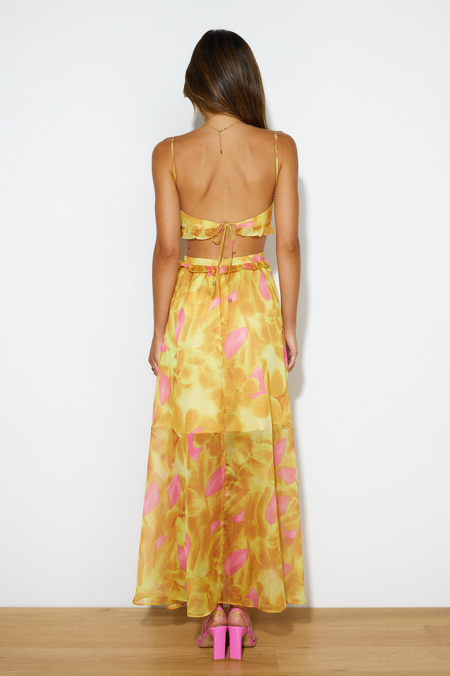 Luxe Resort Style Maxi Dress Yellow