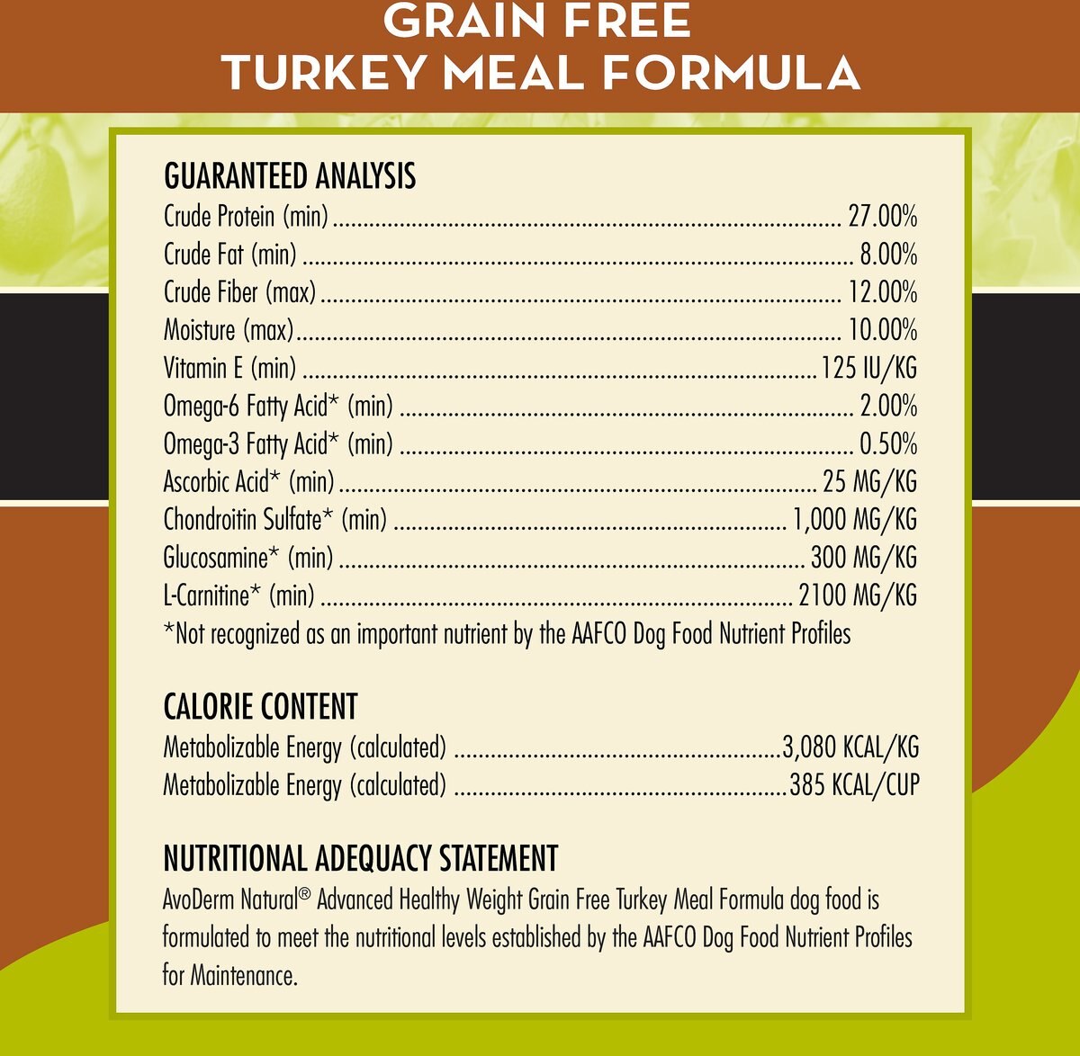 AvoDerm Advanced Healthy Weight Turkey Meal Formula Grain-Free Dry Dog Food