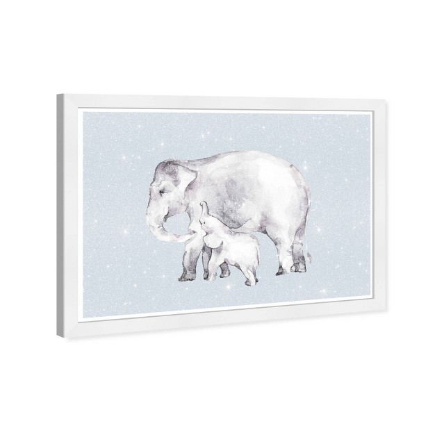 X 15 quot Mama And Baby Elephant Diamonds Animals Framed Art Print Wynwood Studio