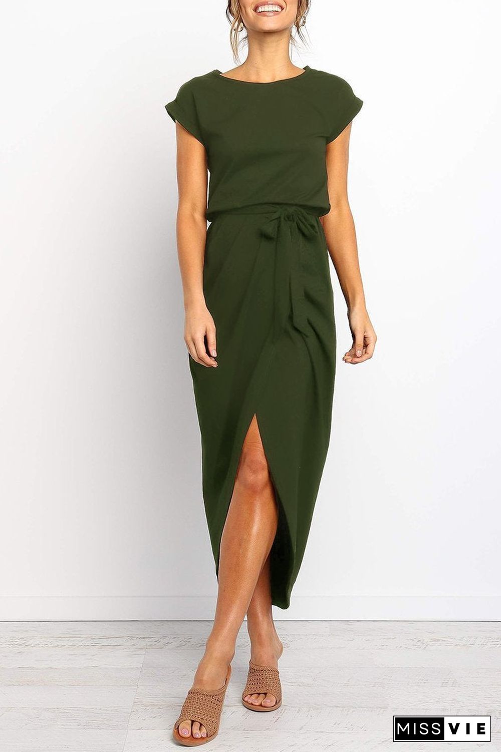 Solid Color Essential Grace Midi Dress(4 Colors)