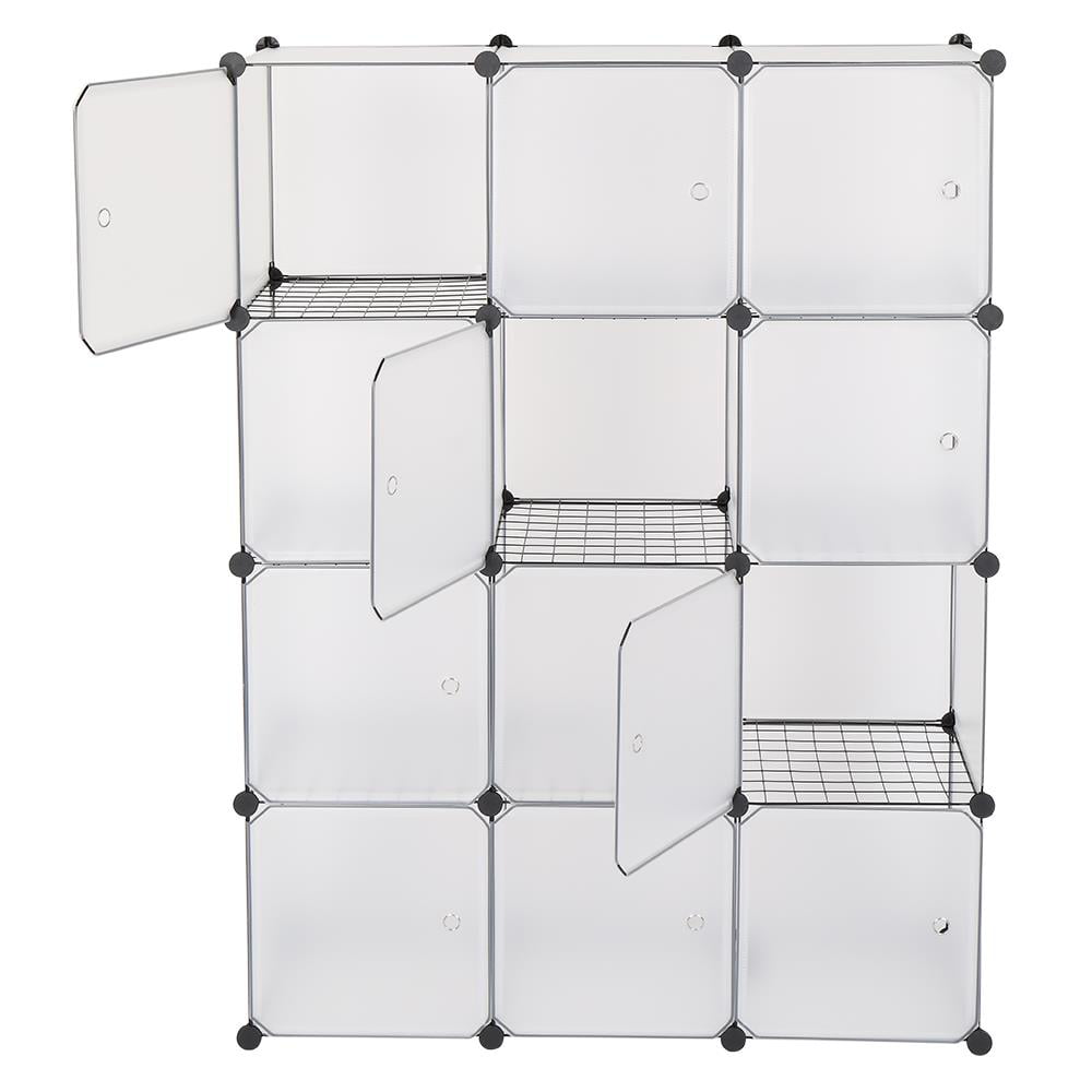 Ktaxon DIY 12-Cube Closet Storage Organizer Wardrobe for Bedroom Living Room with Doors