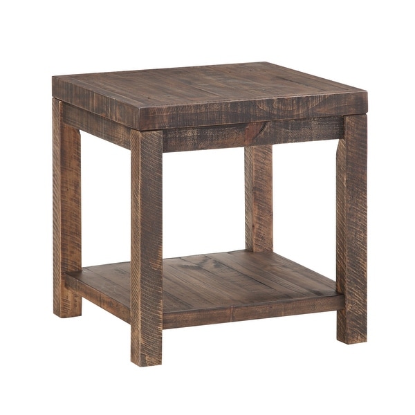 Craster Reclaimed Wood Square Side Table in Smoky Taupe