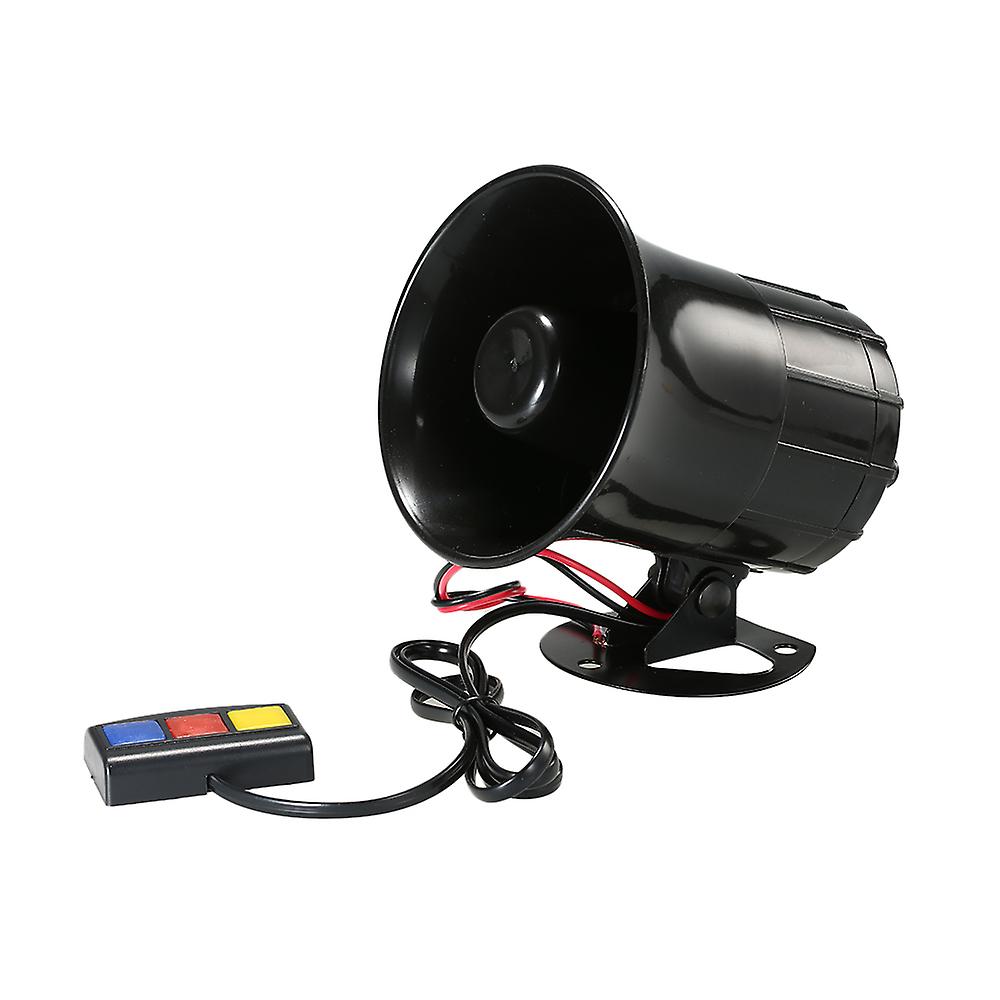 Black Dc 12v 3 Tone Sounds Loud Speaker Security Warning Siren Horn