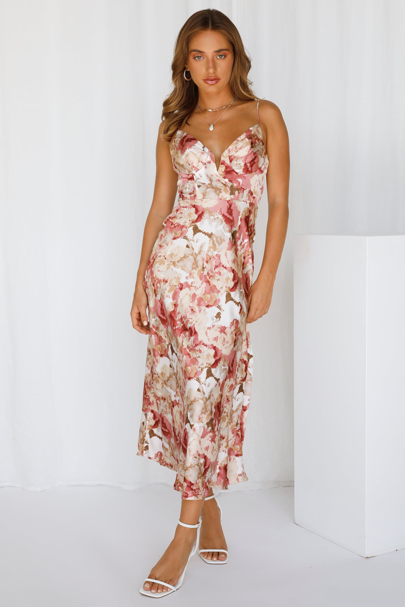 Heart You Midi Dress Rose