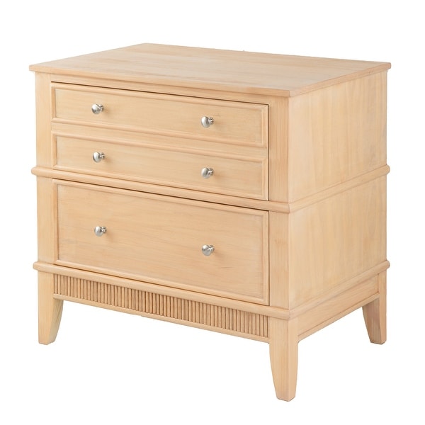 Crafted of Wood Bed Storage Cabinet Chest with Three Drawers - - 37834860