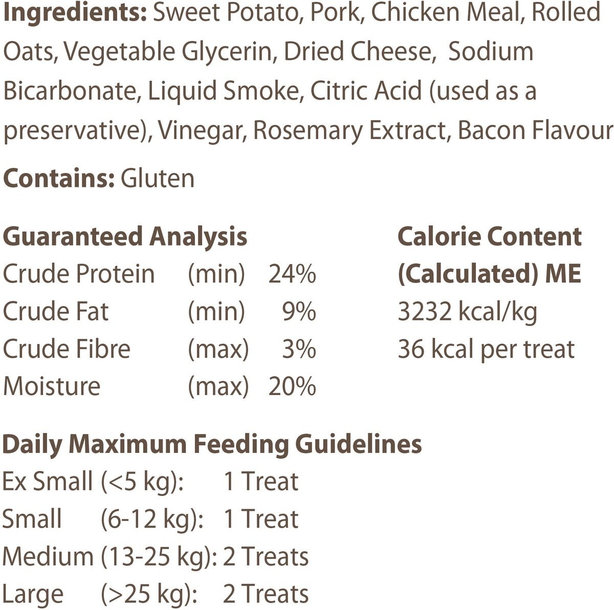 Caledon Farms Protein Cookie Bacon and Cheese Dog Treats， 8-oz bag