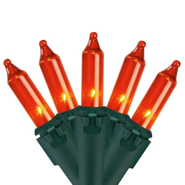 Set of 35 Orange Mini Christmas Lights 2.5 Spacing