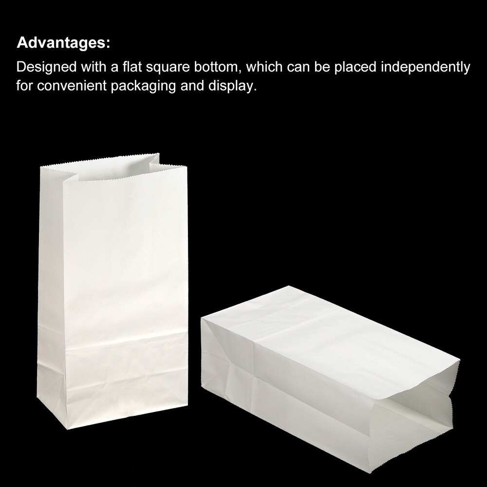 Paper Bags White Paper Grocery Bag 3lb 5.1x3.1x9.4 Inch 60g  Pack of 50