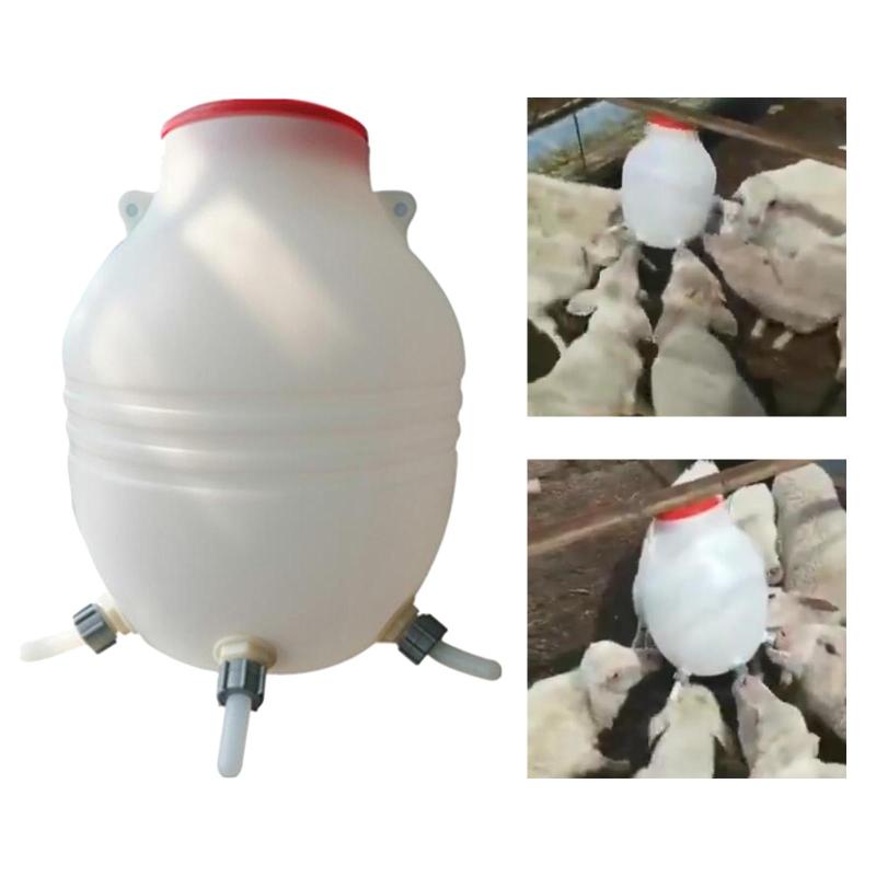 Lamb Feeder Bucket Sheep Feeding 6 Nipples for Farm Calf Goat Dog Poultry Baby Feed Livestock Accessories