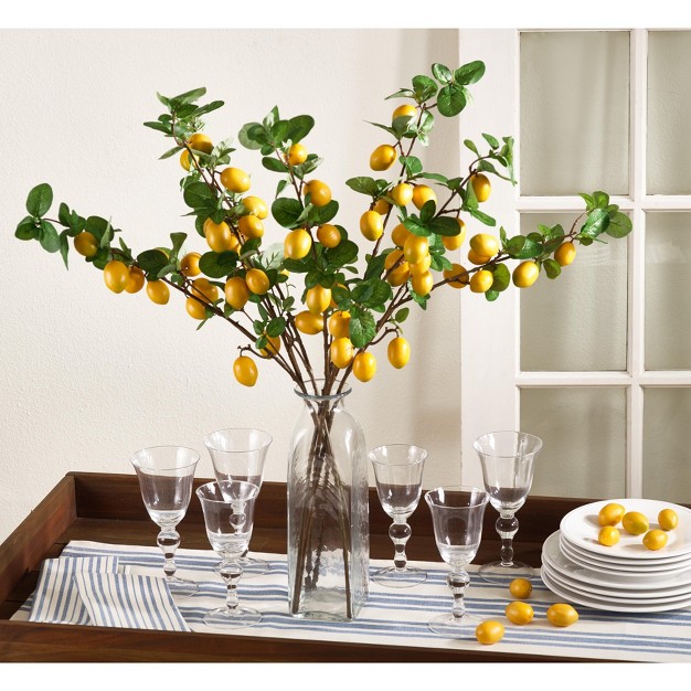 Saro Lifestyle Let There Be Lemons Branch set Of 4 Pcs