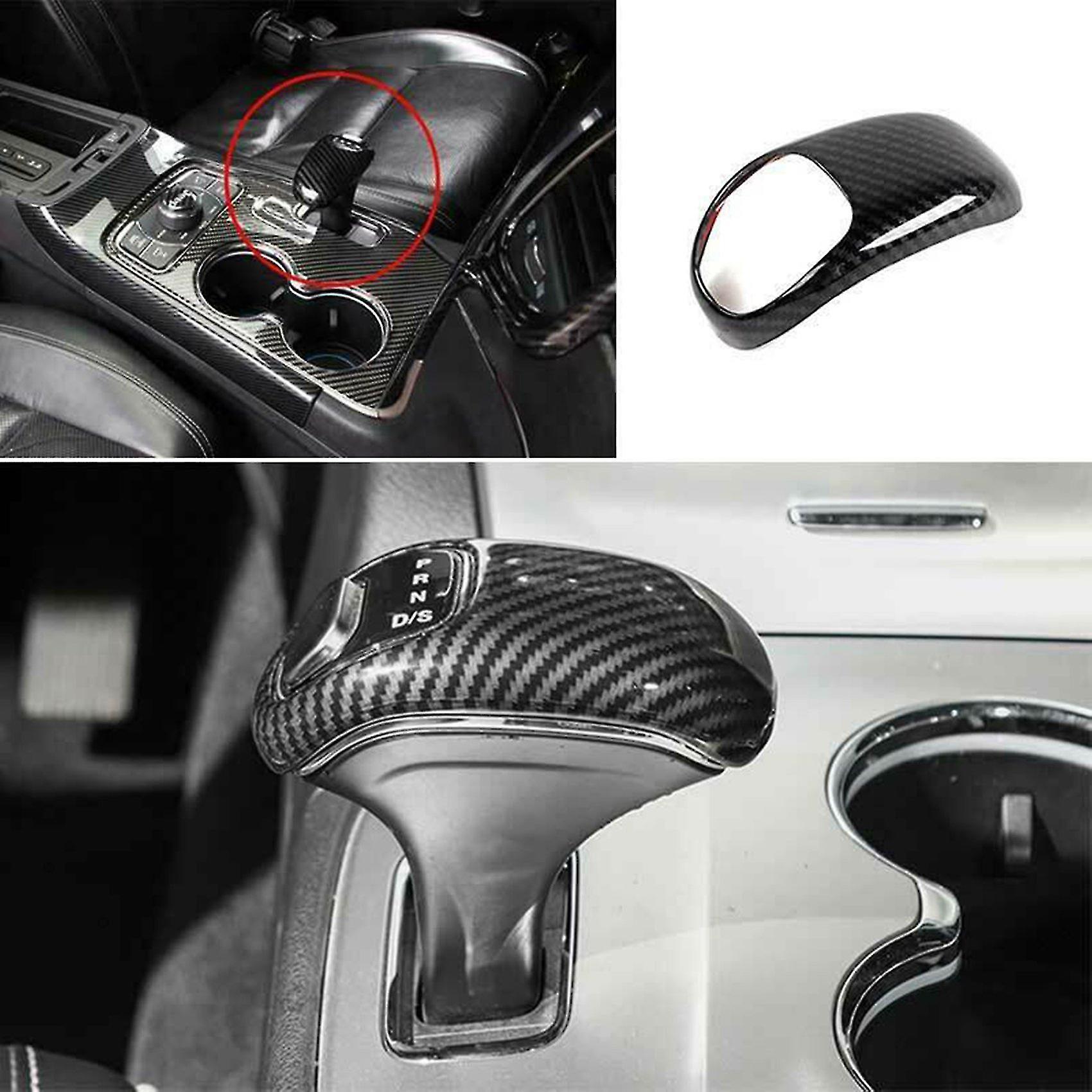 For Grand 2014-2015 Carbon Fiber Gear Shift Knob Shifter Lever Cover Trim Decoration