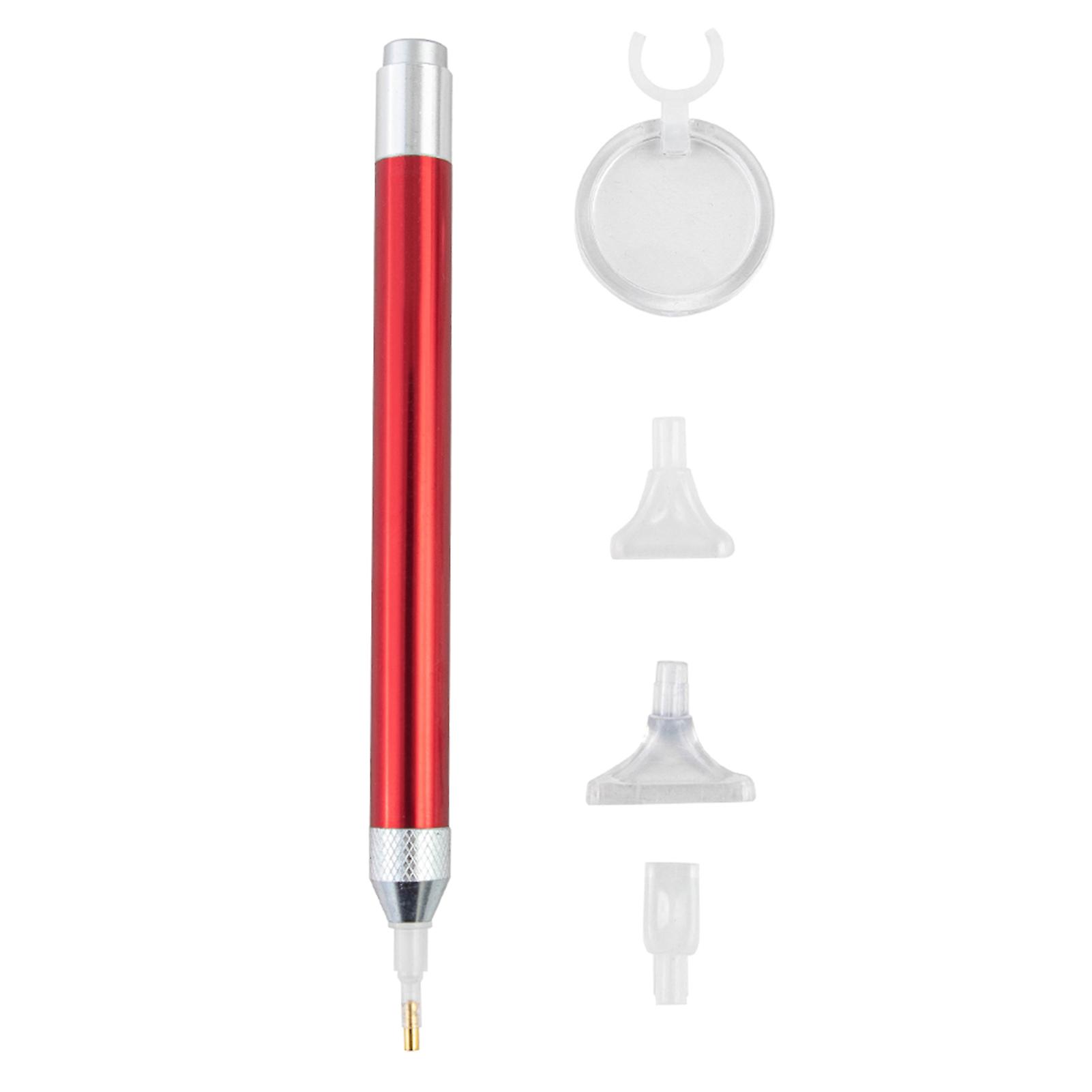 Red Lighting Drill Pen With Magnifier 4pcs Drill Heads For Diamond Point Drill Pen