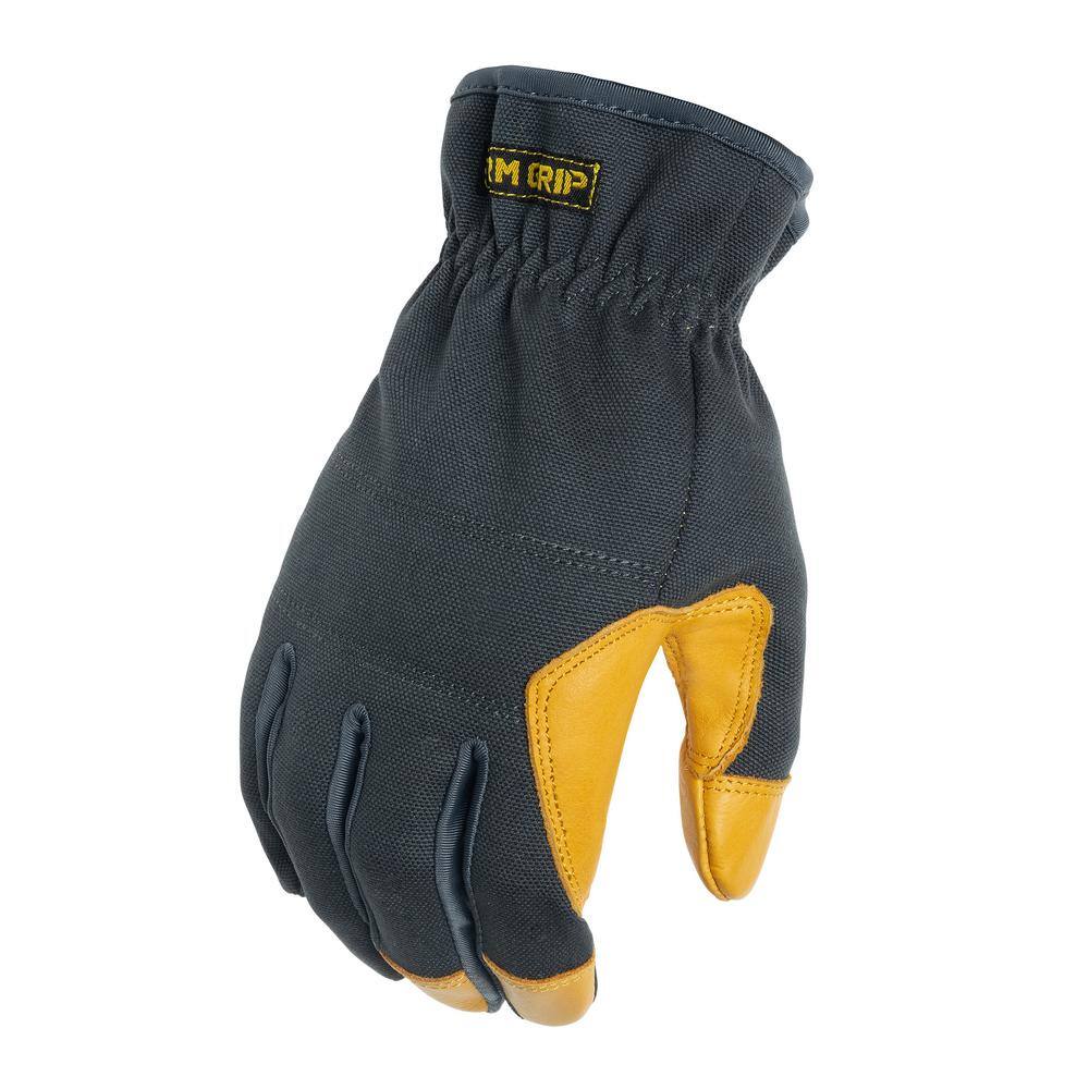 FIRM GRIP Large Duck Canvas Hybrid Leather Work Gloves 56327-010