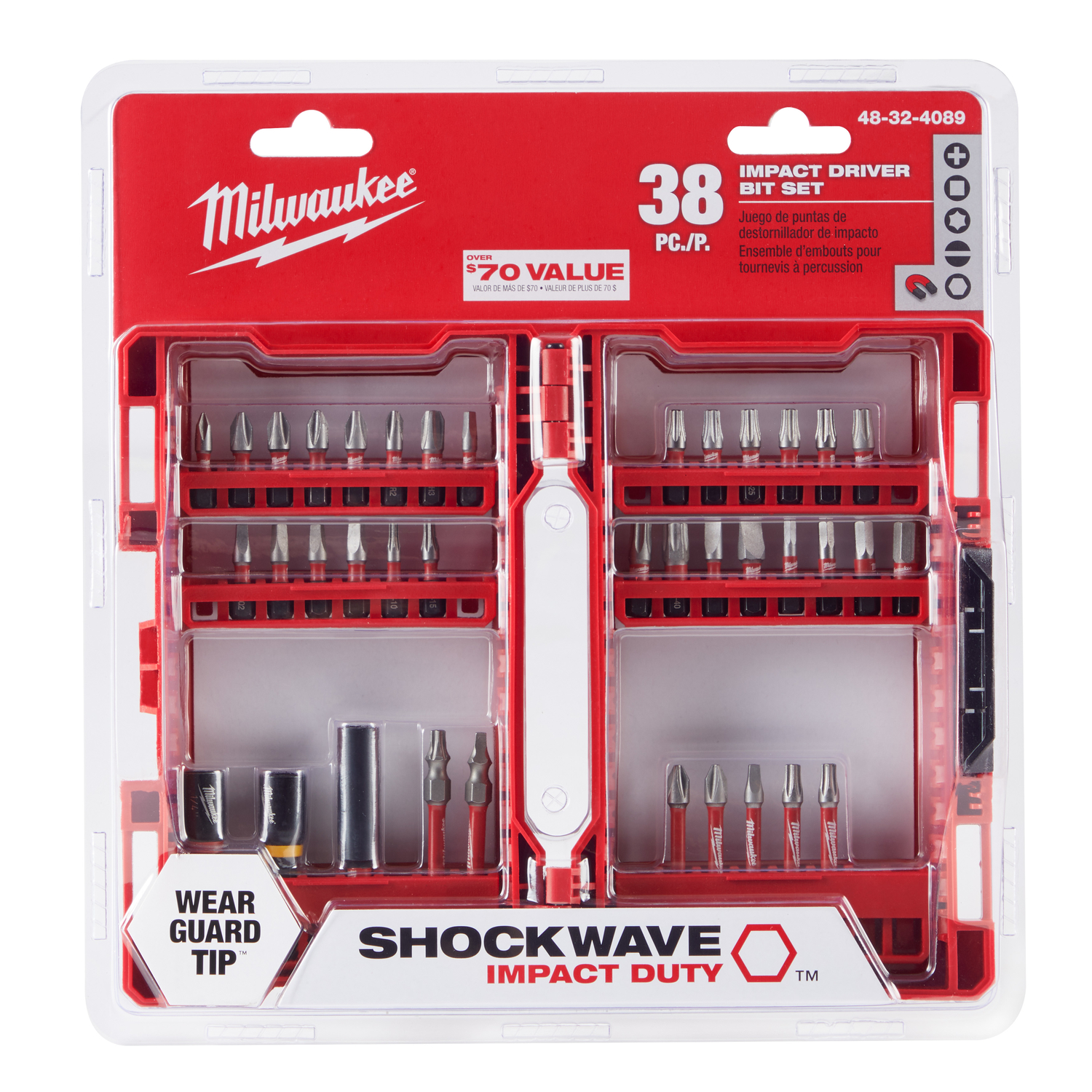 MW Shockwave Assorted Impact Driver Bit Set Alloy Steel 38 pc