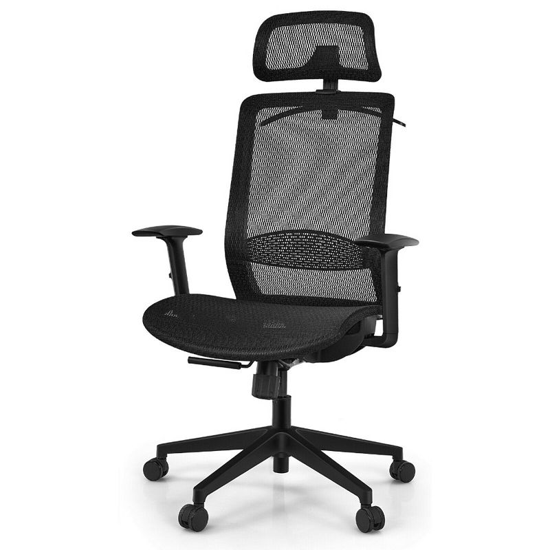 Height Adjustable Ergonomic High Back Mesh Office Chair with Hanger