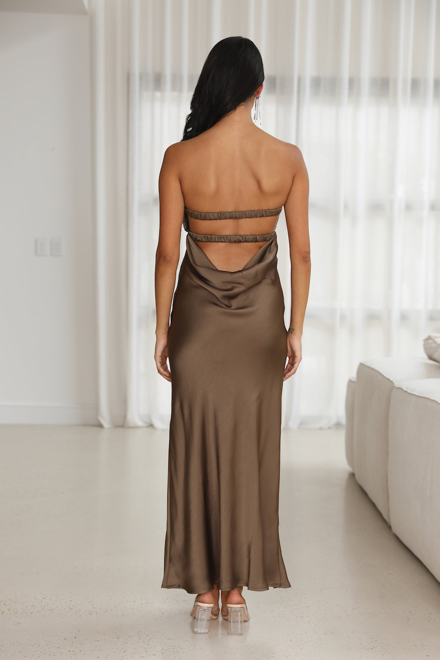 Up And Downs Maxi Dress Brown