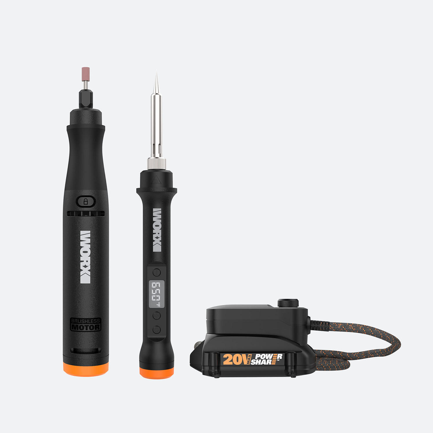 Worx 20V MAKERX Combo Kit—Rotary Tool + Wood and Metal Crafter - 54 Accessories