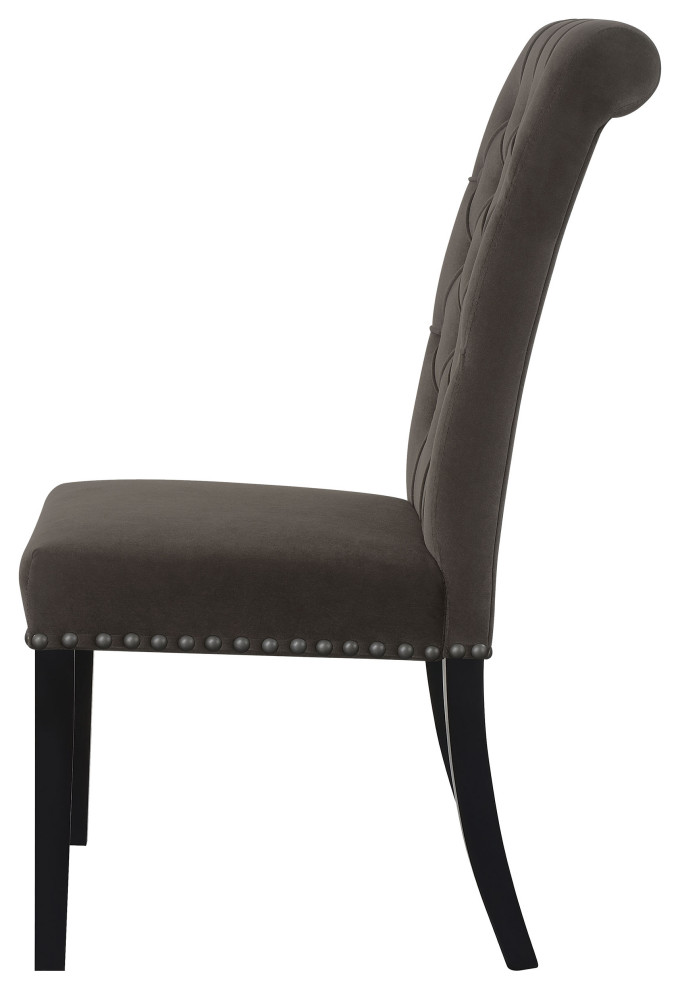 Alana Upholstered Tufted Side Chairs With Nailhead Trim  Set of 2 Side Chair   Modern   Dining Chairs   by Modon  Houzz