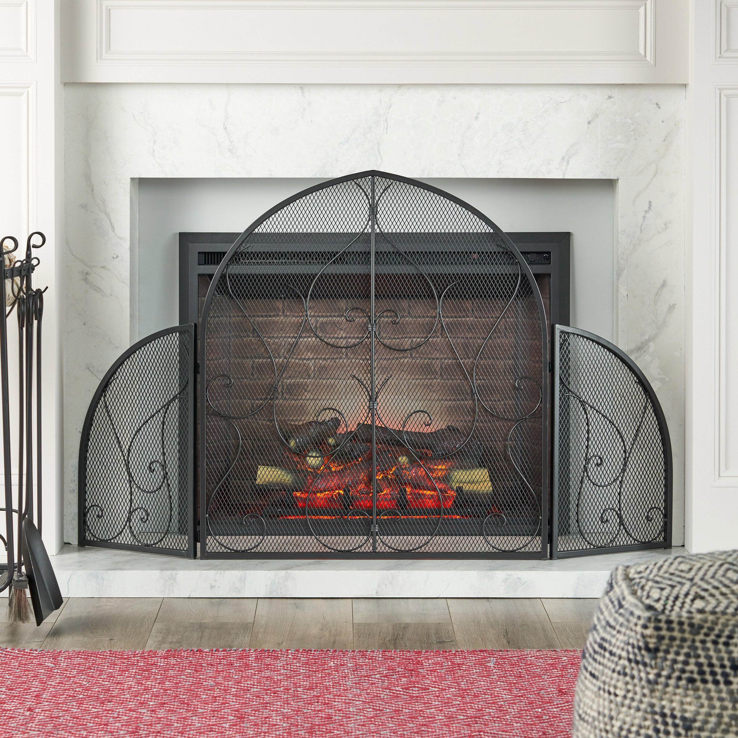 Melik Modern Iron Fireplace Screen