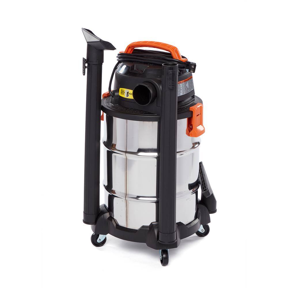 RIDGID 6 Gal. 4.25-Peak HP Stainless Steel WetDry Shop Vacuum with Filter Hose Accessories and Car Cleaning Attachment Kit WD6425B