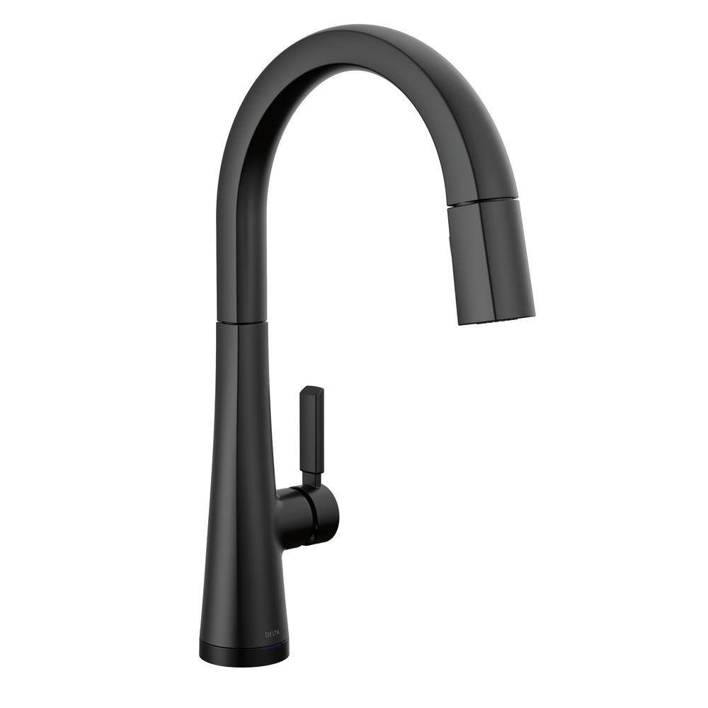 Delta Monrovia Single-Handle Pull Down Sprayer Kitchen Faucet with Touch2O Technology in Matte Black 9191T-BL-DST