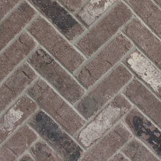 Old Mill Brick 28 in. x 12.5 in. x 0.5 in. Brickwebb Herringbone Monument Thin Brick Sheets (Box of 5-Sheets) BWH-370046CS