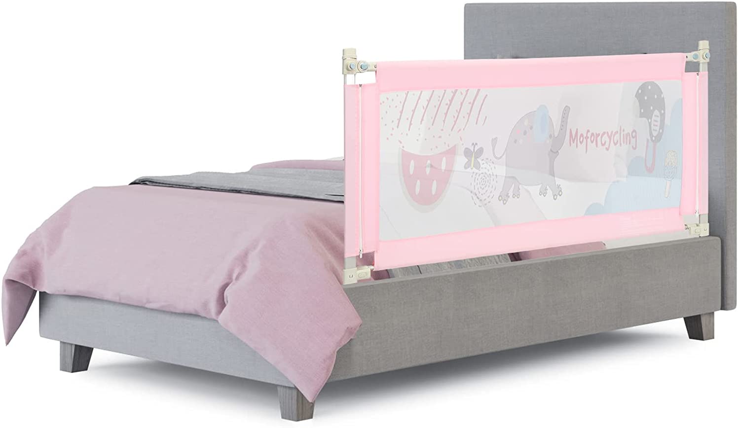 BABY JOY Bed Rail for Toddlers, Height Adjustable & Foldable Baby Bed Rail Guard