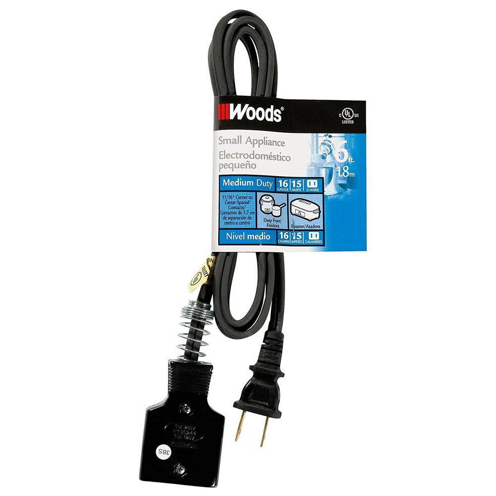 Woods 6 ft. 162 2-Wire 290 HPN Appliance Power Cord 290