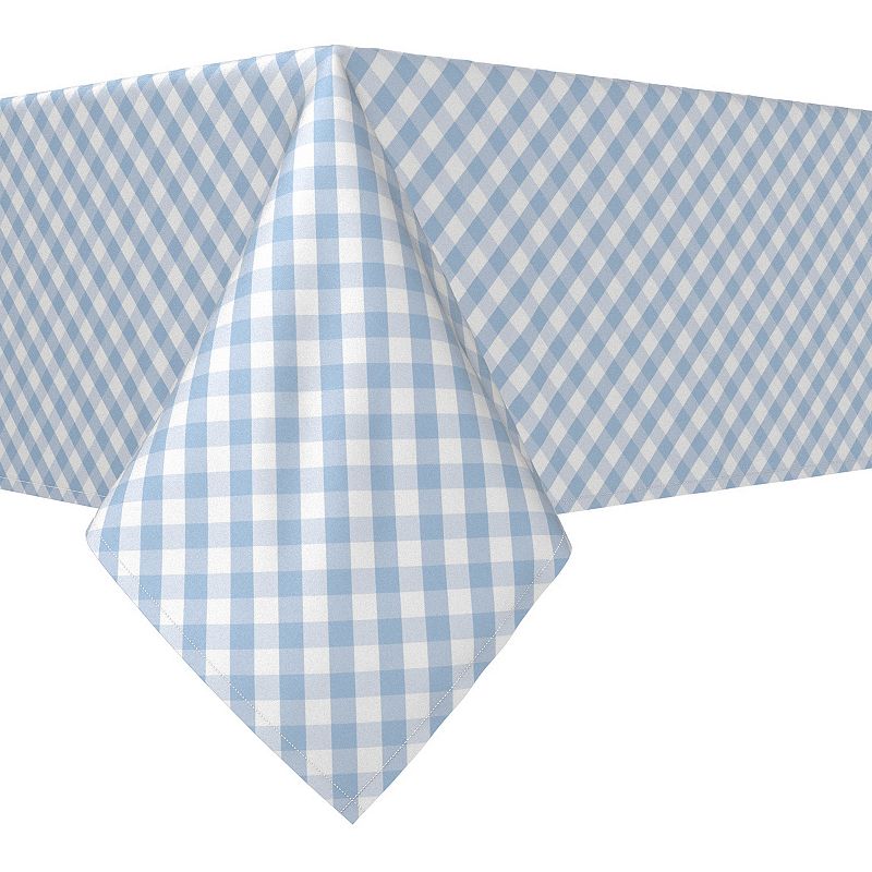 Square Tablecloth， 100% Polyester， 70x70， Pastel Blue Cross Weave Gingham