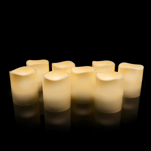 Flameless Candles Battery Operated Led Bulb 8 piece Candle Set By Lavish Home For Votive Holders Home Wedding Bridal Shower Christmas Decor