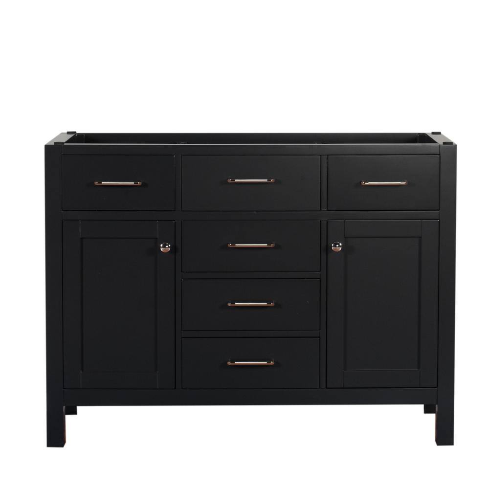 Laguna 48 in. W x 18 in. D x 35 in. H Bath Vanity Cabinet without Top in Black LA-48-CAB-BL