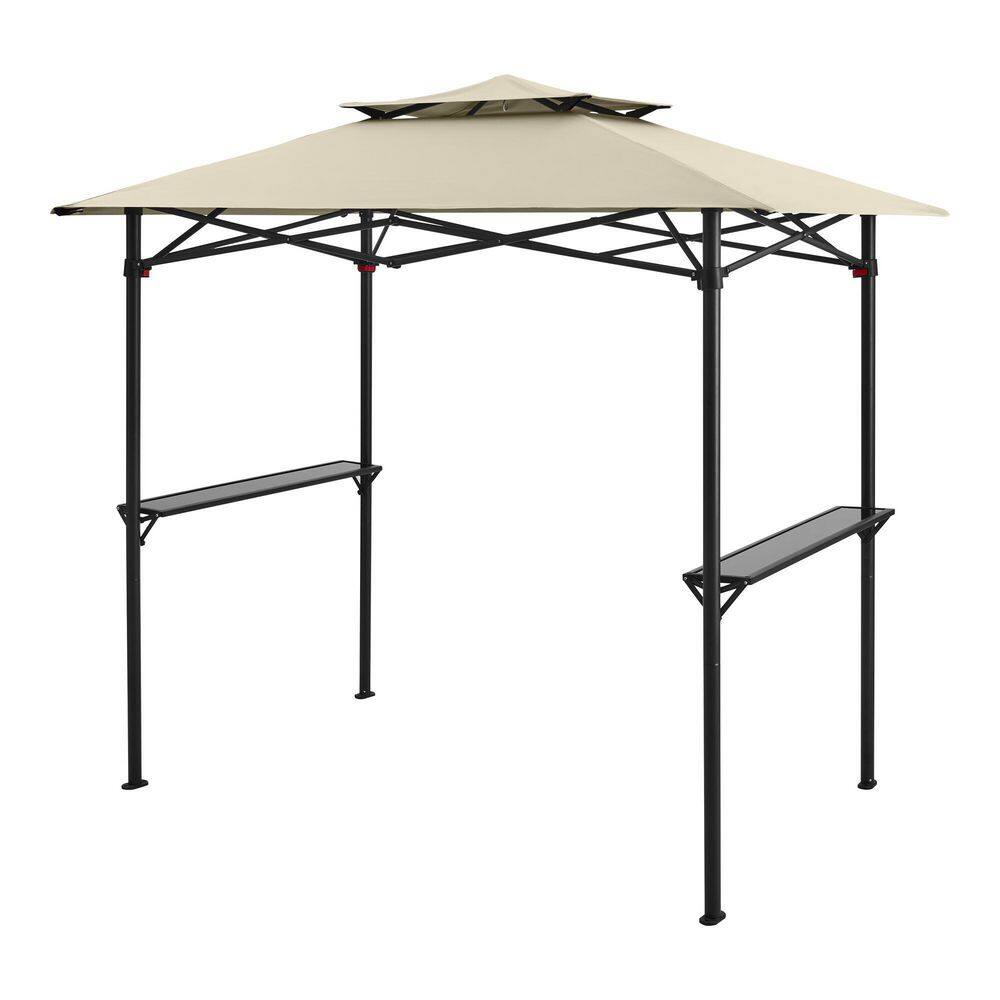 Hampton Bay 8 ft. x 5 ft. Khaki Instant Canopy Pop Up Grill Gazebo G40C