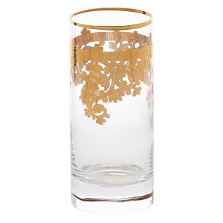 Lorren Home Trends Embellished 24K Gold Crystal High Ball Tumbler (Set of 4) Royal-HB