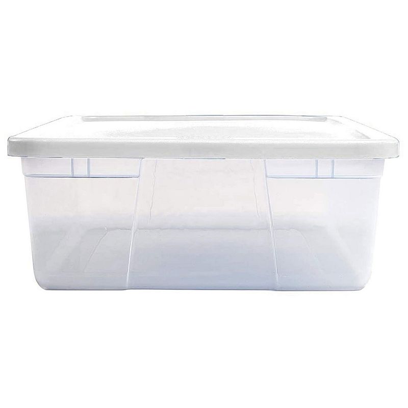 Homz 28 Qt Snaplock Clear Plastic Storage Container Bin with Secure Lid， 2 Pack