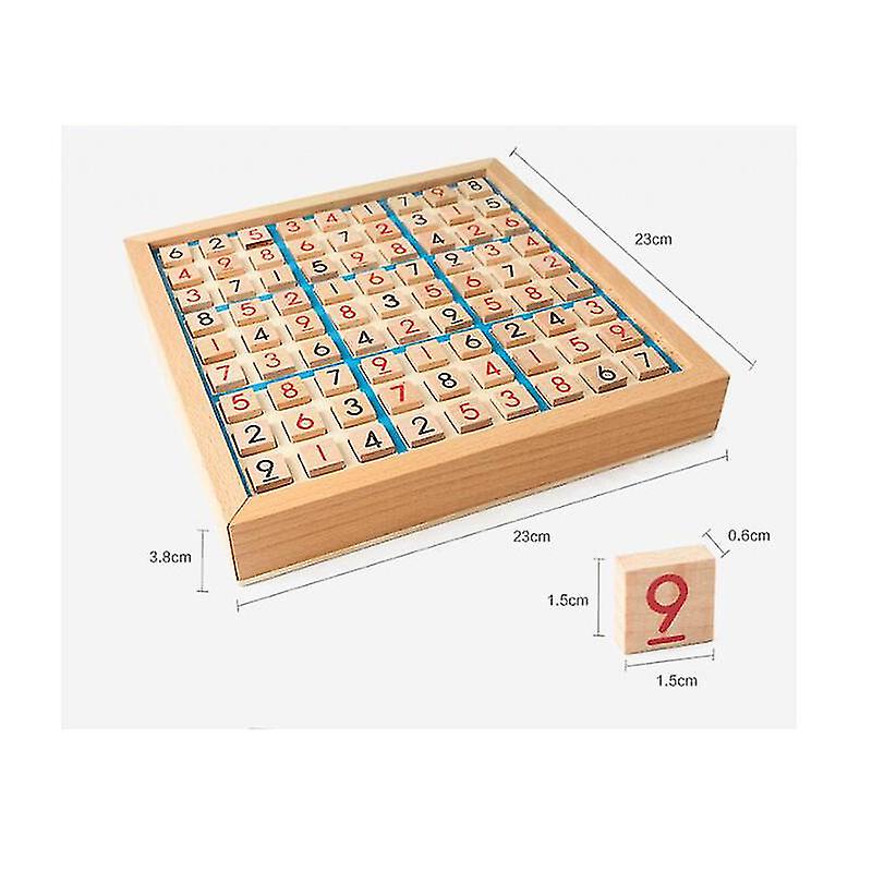 Wooden Sudoku Puzzle Board With Drawer Desktop Toys