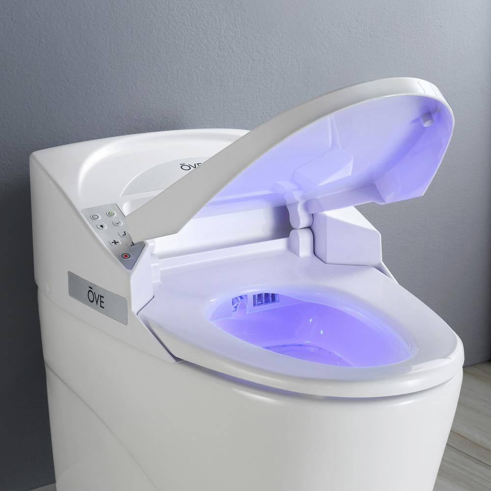 OVE Decors Yosemite 1.27 GPF Single Flush Elongated Smart Toilet and Bidet with Seat in White 15WST-YOSE32-WH